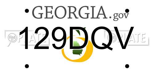 129DQV Georgia License Plate