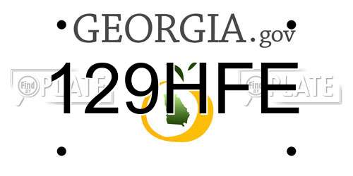 129HFE Georgia License Plate