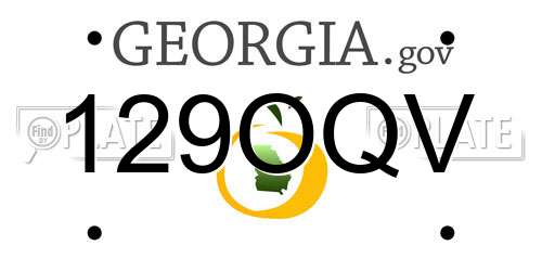 129OQV Georgia License Plate