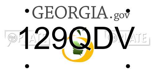 129QDV Georgia License Plate