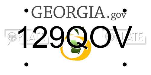 129QOV Georgia License Plate