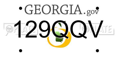 129QQV Georgia License Plate