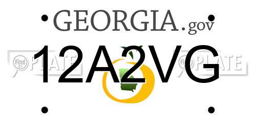 12A2VG Georgia License Plate