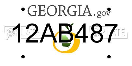 12AB487 Georgia License Plate