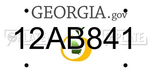 12AB841 Georgia License Plate