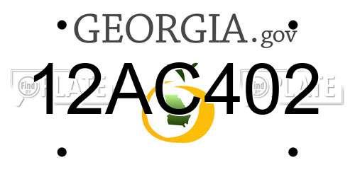 12AC402 Georgia License Plate