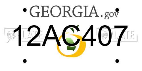 12AC407 Georgia License Plate