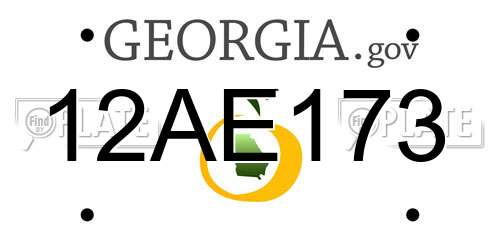 12AE173 Georgia License Plate