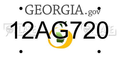 12AG720 Georgia License Plate