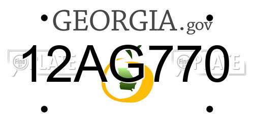 12AG770 Georgia License Plate