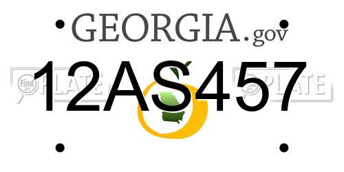 12AS457 Georgia License Plate