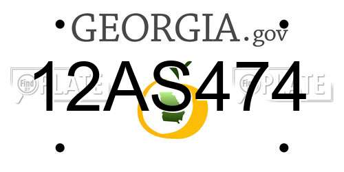 12AS474 Georgia License Plate