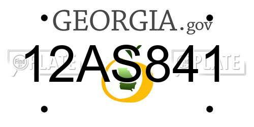 12AS841 Georgia License Plate
