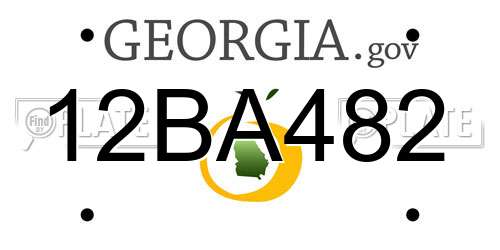 12BA482 Georgia License Plate