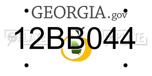 12BB044 Georgia License Plate