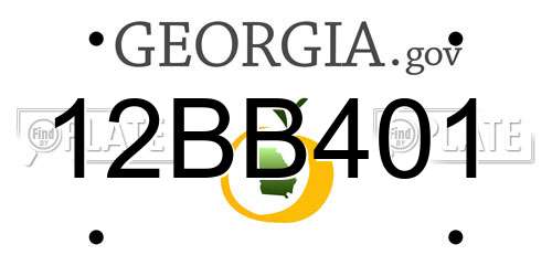 12BB401 Georgia License Plate