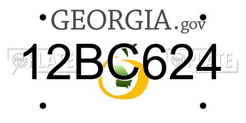 12BC624 Georgia License Plate