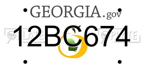 12BC674 Georgia License Plate