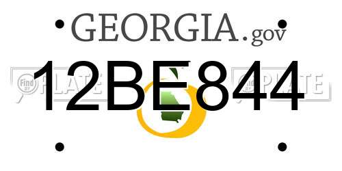 12BE844 Georgia License Plate