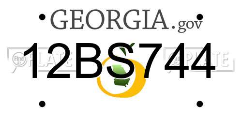 12BS744 Georgia License Plate