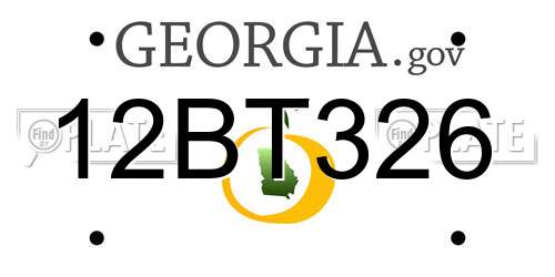 12BT326 Georgia License Plate