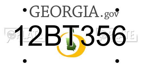 12BT356 Georgia License Plate