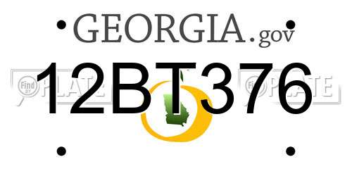 12BT376 Georgia License Plate