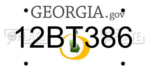 12BT386 Georgia License Plate