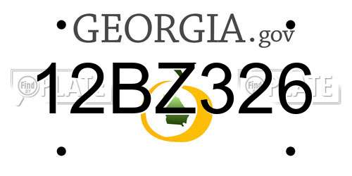 12BZ326 Georgia License Plate