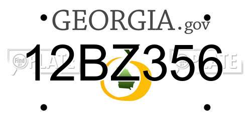 12BZ356 Georgia License Plate