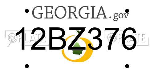 12BZ376 Georgia License Plate