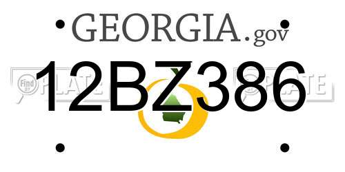 12BZ386 Georgia License Plate