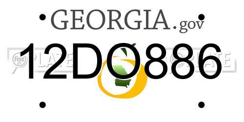 12DO886 Georgia License Plate