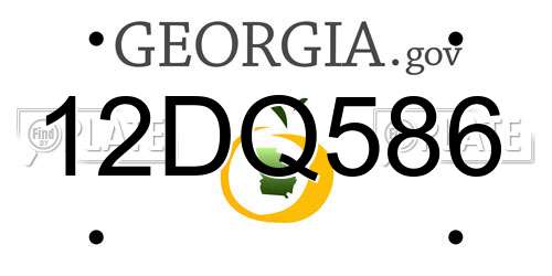 12DQ586 Georgia License Plate