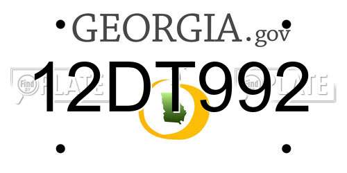 12DT992 Georgia License Plate
