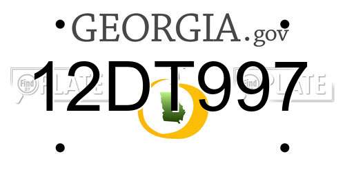 12DT997 Georgia License Plate