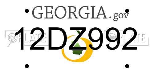 12DZ992 Georgia License Plate