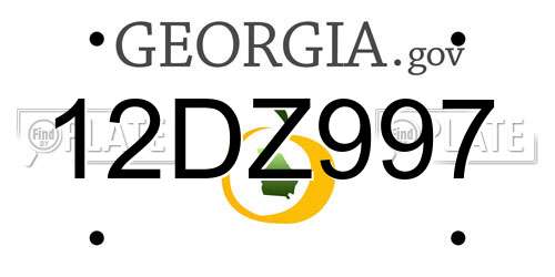 12DZ997 Georgia License Plate