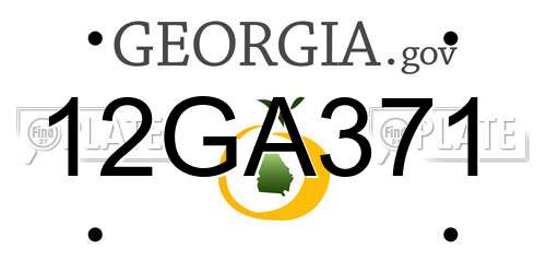12GA371 Georgia License Plate