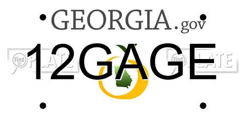 12GAGE Georgia License Plate
