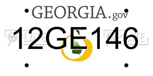 12GE146 Georgia License Plate