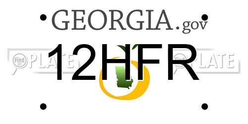 12HFR Georgia License Plate
