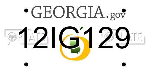 12IG129 Georgia License Plate