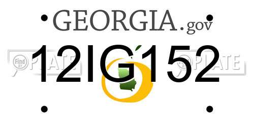 12IG152 Georgia License Plate