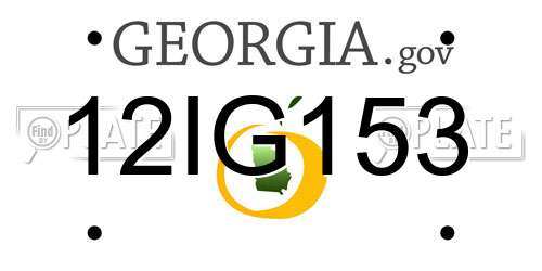 12IG153 Georgia License Plate