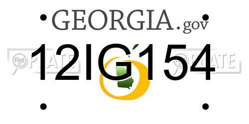 12IG154 Georgia License Plate