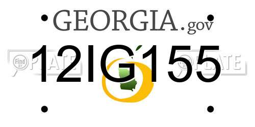 12IG155 Georgia License Plate