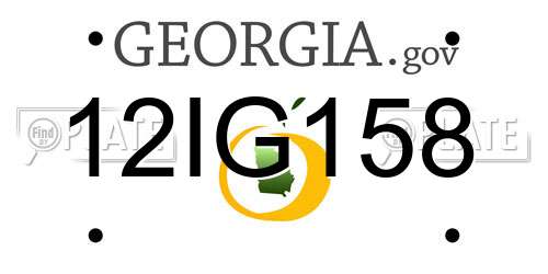 12IG158 Georgia License Plate