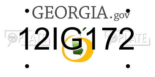 12IG172 Georgia License Plate