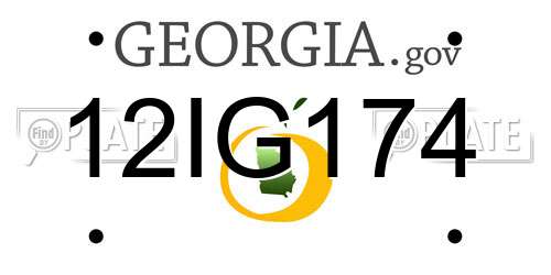 12IG174 Georgia License Plate